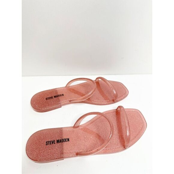Steve Madden Sandals Womens Size 5 Pink Jelly Double Straps Slip On - Picture 3 of 8